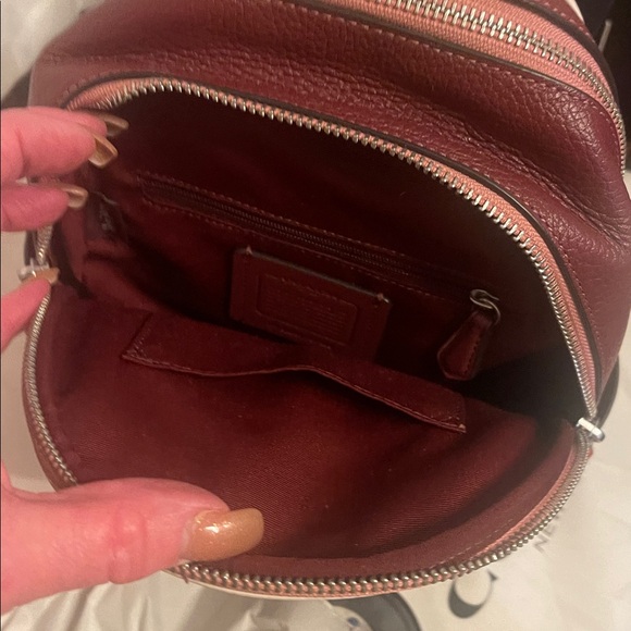Coach Mini Court Two-Tone Pink and Burgundy Backpack - Picture 14 of 16